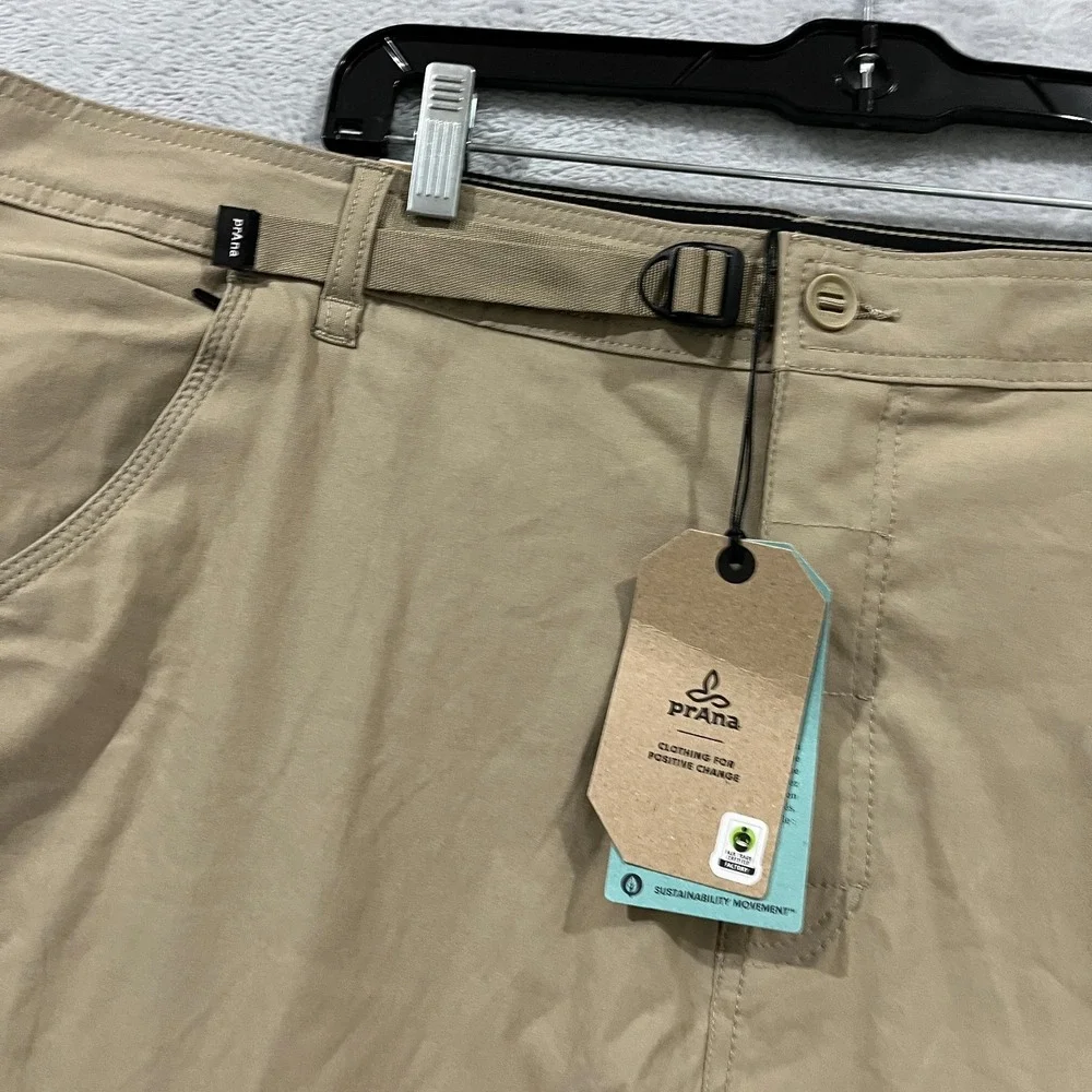 Prana Stretch Zion Slim II Tapered Leg Pants Mens 42x30 Beige Water Repellent